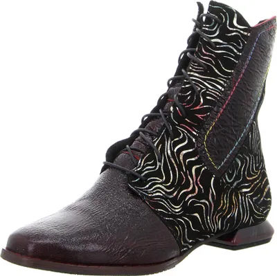 Produktbild von Simen Damen Schnürstiefeletten 39356-36, 39356-37, 39356-38, 39356-39, 39356-40, 39356-41 SIM-7958A schwarz/rot 37