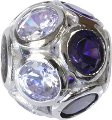Image de CarloBiagi Bead Charm élément de bijouterie Sphères Zirconia 925 Argent BBSCZP04PRLTP