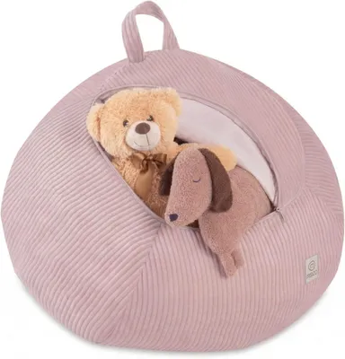 Produktbild von MISIOO Kinder Sitzsack Bezug für Kuscheltiere – Spielzeug Aufbewahrung & Bean Bag in einem – Cord Stoff, Waschbar, mit Reißverschluss