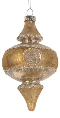 Productafbeelding van Clayre & Eef kerstbal, Ø 7x13 cm, goudkleurig glas