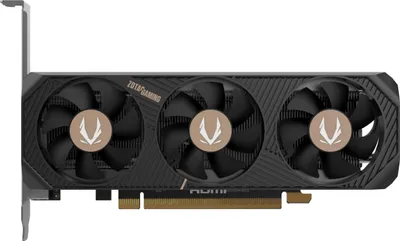 A ZOTAC GeForce RTX graphics card with three fans.