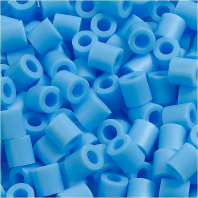 Produktbild von Bügelperlen, Größe 5x5 mm, Lochgröße 2,5 mm, Pastellblau (23), medium, 1100Stck.