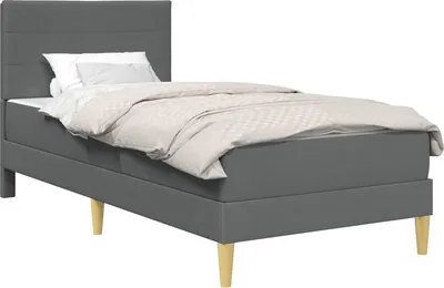 Produktbild von Bettrahmen Dunkelgrau 90 x 200 cm Polyester