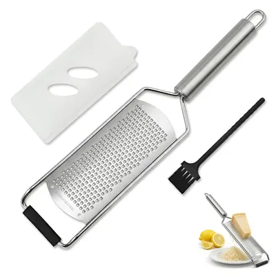 Edelstahl-Käse- und Zitronenreibe mit Antirutschgriff, 1 Stück