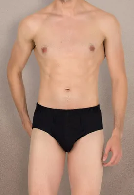 Produktbild von 4 Pack Herren Unterhosen Slips Schwarz M-5 Größe %100 Baumwolle Unterwäsche K-8
