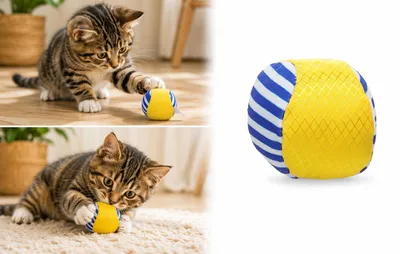 Immagine prodotto di Fenicottero gatto giocattolo palla strellow giallo
