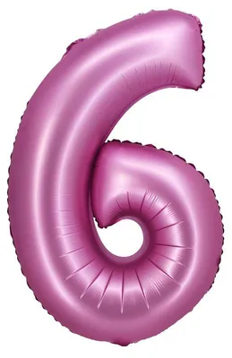 Produktbild von XL Folienballon pink matt Zahl 6