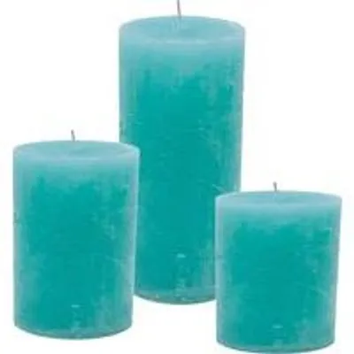 Cactula Stumpenkerzen-Set – Frischblau – 3 Stück