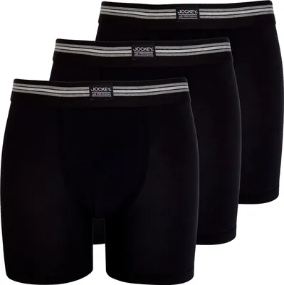 Image de Boxers Jockey pour homme, lot de 3 - Boxers en coton stretch, noir, taille S
