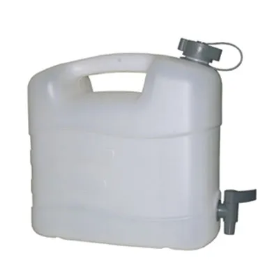 Immagine prodotto di bottiglia d'acqua bianca da 35 litri per alimenti con rubinetto di risciacquo
