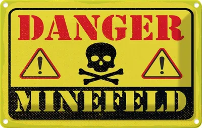 Produktbild von vianmo Blechschild 20x30 cm Achtung Danger Mine Field Minenfeld