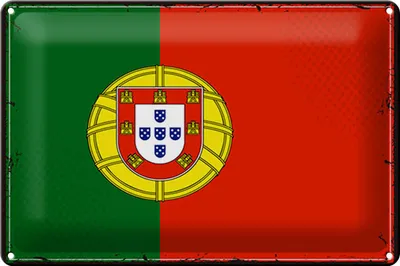 Produktbild von Blechschild Flagge Portugal 30x20cm Retro Flag of Portugal