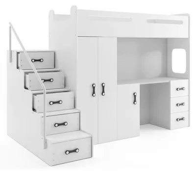 Produktbild von BMS Hochbett für Kinder MAX 4 Weiß 4-teiliges Set