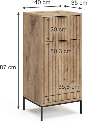 Zdjęcie produktu dla Szafka łazienkowa Vicco Eliza Viking Oak 40 x 87 cm z drzwiami i szufladą, Model 49513