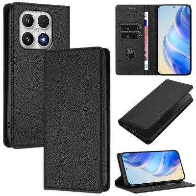 Immagine prodotto di Litchi pelle cellulare caso per Xiaomi 17 Portafoglio slot per schede stand funzione caso nero