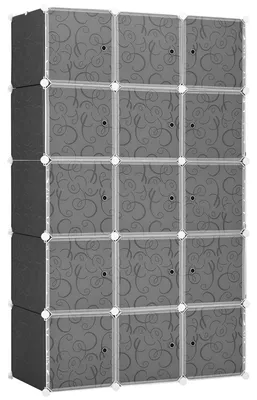 Produktbild von HOMCOM DIY Kleiderschrank Regalsystem mit 2 große und 9 kleinen Würfeln Schwarz