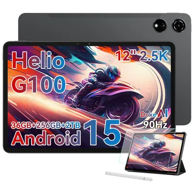 Produktbild von Blackview Mega3, 2.5K FHD, 12" , 2.5K, incl. Stift Tablet 2025, Android 15, , 32GB (8 GB + 24 GB) RAM + 256 GB ROM, 8800mAh, 4G LTE, 50MP, Helio G100