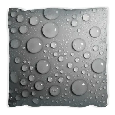 Produktbild von Wallario Premium Kissen, weiche Oberfläche, mit Motiv Wassertropfen in schwarz weiß, Größe: 40 x 40 cm, mit weißer Rückseite