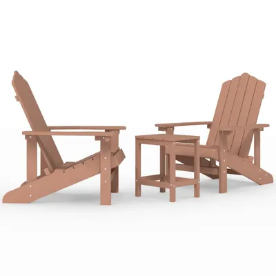 Produktbild von vidaXL Adirondack-Gartenstühle mit Tisch HDPE Braun