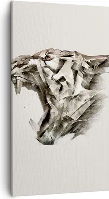 Produktbild von Bild auf Leinwand - Leinwandbild - tiger tier - 45x80cm - Wand Bild - Wanddeko - Wandbilder - Leinwanddruck - Bilder - Kunstdruck - Wanddekoration - Leinwand bilder - Wandkunst - PA45x80-4113
