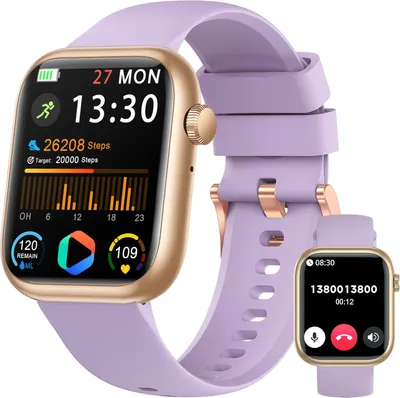 Produktbild von Smartwatch Damen Herren, 1.83" HD Schrittzähler/Blutdruckmessung/Pulsuhren/Telefonfunktion, Schlaftracker, 120+ Sportmodi, IP68 Wasserdicht Fitnessuhr