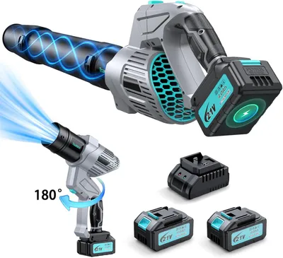 Produktbild von Akku Laubbläser, Gebläse, 5 Stufen Laubsauger, Bläser Sauger mit 2 x 4000mAh Akkus und Ladegerät für Blasen Sauge Voor Weggarage Veranda Patio
