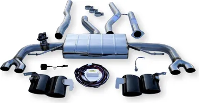 Image de Système d'échappement sport Heico Sportiv d'origine pour la Volvo V90 Cross Country, avec quatre sorties d'échappement et contrôle actif de