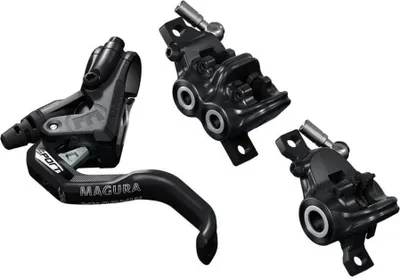 Produktbild von MAGURA MT TRAIL SPORT, 1-Finger HC-Hebel, links/rechts verwendbar, 2.000 mm/1.000 mm Leitungslänge, Set bestehend aus zwei Bremsen für Vorderrad (4 Kolben) und Hinterrad (2 Kolben), inkl. Zubehör (VE = 1 Set)