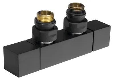 Productafbeelding van Sapho CUBE TWIN aansluitset voor middenaansluiting, mat zwart