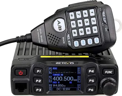 Produktbild von Retevis RT95 Mini mobilné zariadenie Dvojpásmové amatérske rádio Ham Radio 200 kanálov 5W/15W/25W DTMF 5tónový vysielač do auta (čierny)