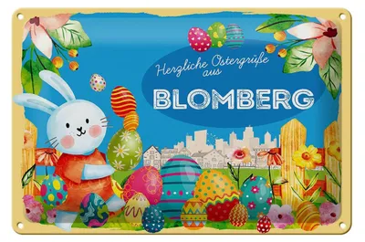 Produktbild von Blechschild Ostern Ostergrüße 30x20cm BLOMBERG