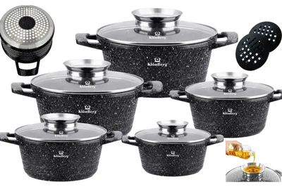 Produktbild von 10-teiliges Pfannenset – Kochtöpfe – Bräter – Stahlpfannen – Soßtöpfe – Mit Deckel