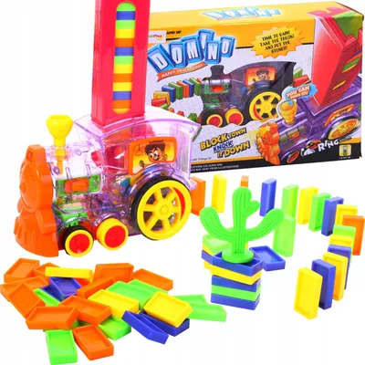 Produktbild von Malplay Domino Zug | Bunte Dominosteine | Stapelspielzeug | Für Kinder Ab 3 Jahren