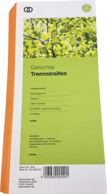 Produktbild von Soennecken Trennstreifen oeco 1414 10,5x24cm orange 100St.