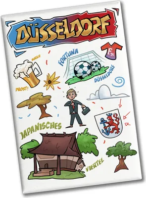 Produktbild von Düsseldorf Pop Art Comic Souvenir Souvenir Magnet - Japanisches Viertel