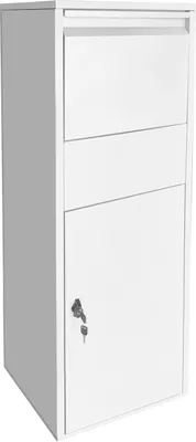 Immagine prodotto di Cassetta per pacchi Wiltec bianca 460 x 450 x 1400 mm, cassetta per pacchi a domicilio, accettazione pacchi privata adatta a pacchi di dimensioni S e L, cassetta per lettere indipendente