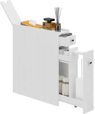 Produktbild von Schrank mit Schublade und Regal, rollender Schrank für Badezimmer, Gewürzregal Schrank für Küche