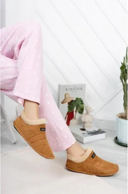 Produktbild von Panduf Hausschuhe Hausstiefel mit rutschfester Sohle Größe 38/39 Braun