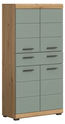 Produktbild von Midischrank >Scout< in Artisan Eiche Nachbildung/Salbei - 74x141x31cm (BxHxT)