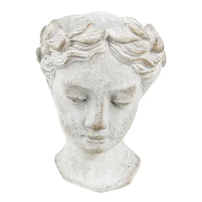 Immagine prodotto di Vaso da fiori Clayre & Eef Testa 11x17 cm Pietra grigia