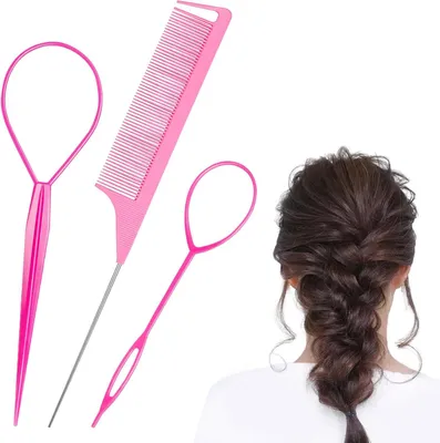 Imagen del producto de Kit de peinado, que incluye 1 peine, 2 rizadores para moños, herramientas versátiles para crear peinados caseros