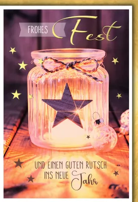 Produktbild von Weihnachten Kerze im Glas Weihnachtskarte mit Umschlag