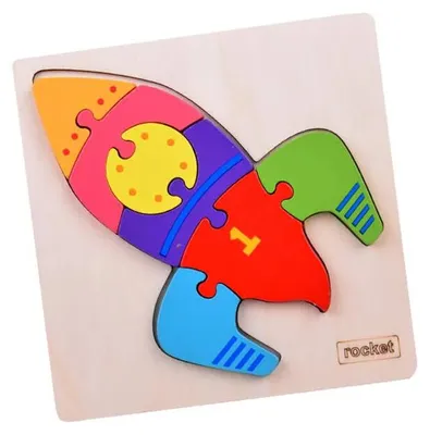 Produktbild von 3D Raketen-Holzpuzzle | Lernspielzeug für Kinder