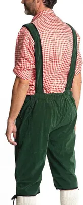 Productafbeelding van Famanu leren broek voor heren - Groen polyester met bandjes - Maat L