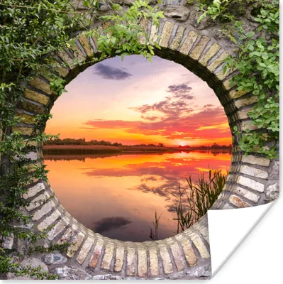 Produktbild von MuchoWow® Poster Meer - Sonnenuntergang - Ausblick 50x50 cm - Wohnzimmerdekoration
