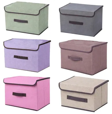 Image de Boîte de rangement avec couvercle, idéale pour les vêtements et les jouets, pliable et pratique