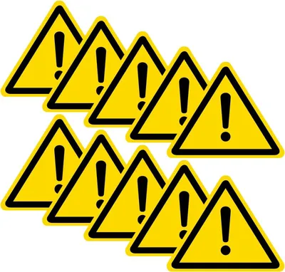 Imagen del producto de Señales de advertencia triangulares, 10 unidades, autoadhesivas, 60 x 49 mm, para señalización de seguridad