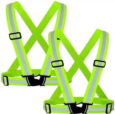 Obrázek produktu pro Reflexní bezpečnostní vesty, sada 2 kusů – lehké, s reflexními prvky – nastavitelné, vhodné pro sport – ergonomická zapínání – prodyšné a pratelné – vysoce kvalitní polyester – reflexní vesta