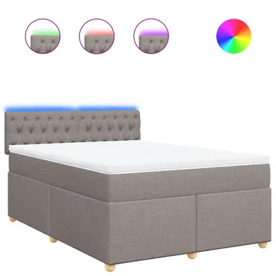 Produktbild von Boxspringbett mit Matratze Taupe 140x190 cm Stoff
