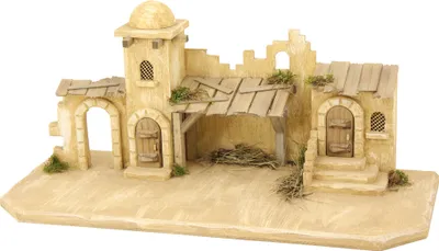 Produktbild von Krippenstall Jerusalem 70x29x32 cm für 9-11 cm Figuren aus Holz
